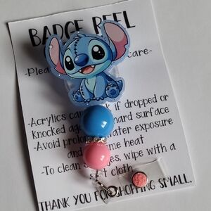 Hand Crafted Disney Stitch Badge Reel